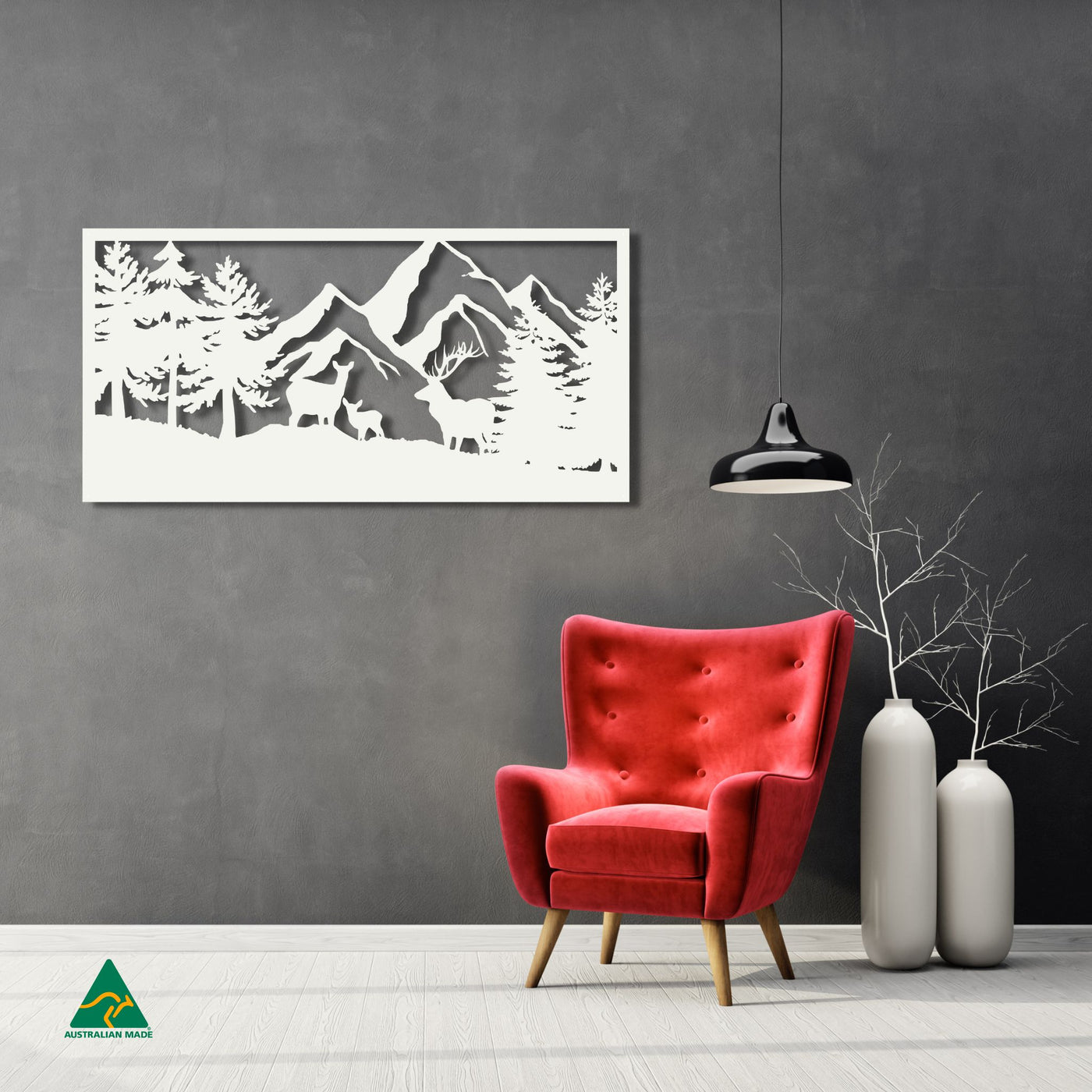 The Great Alpine Metal Wall Art Staged Image | White Matt