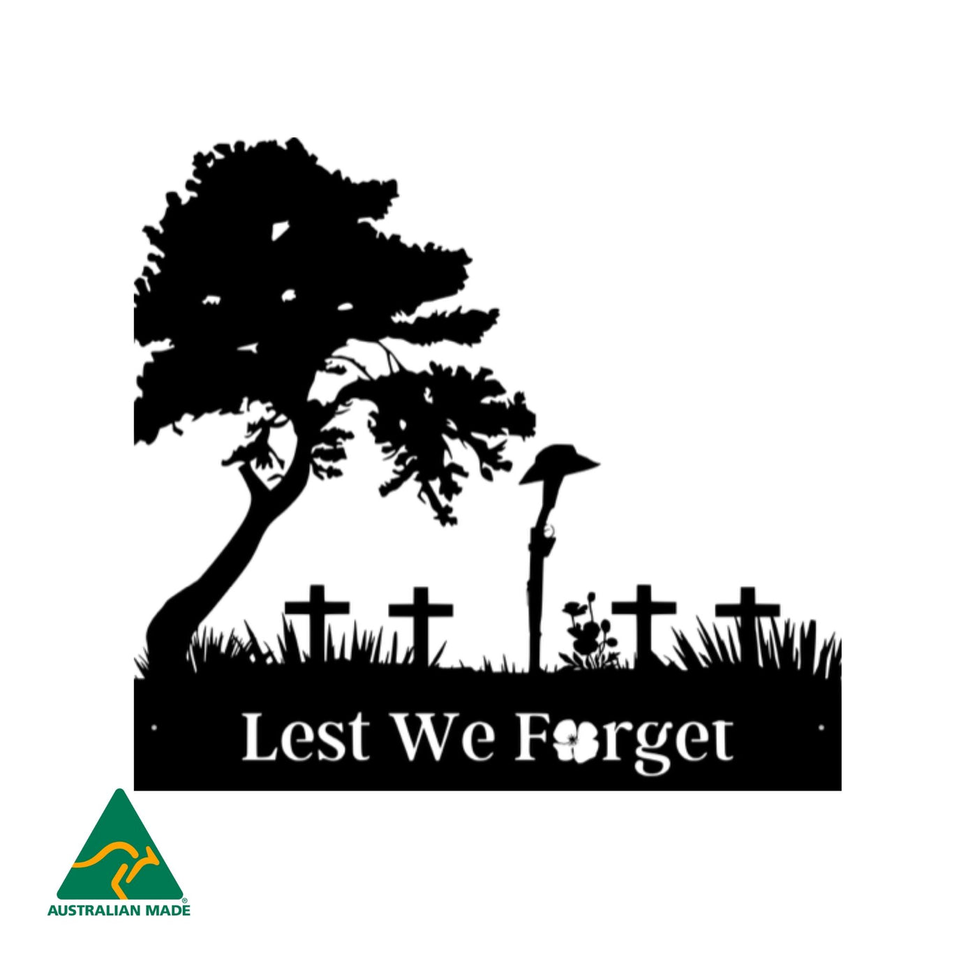 The Hat of an Anzac Metal Wall Art | Black Finish