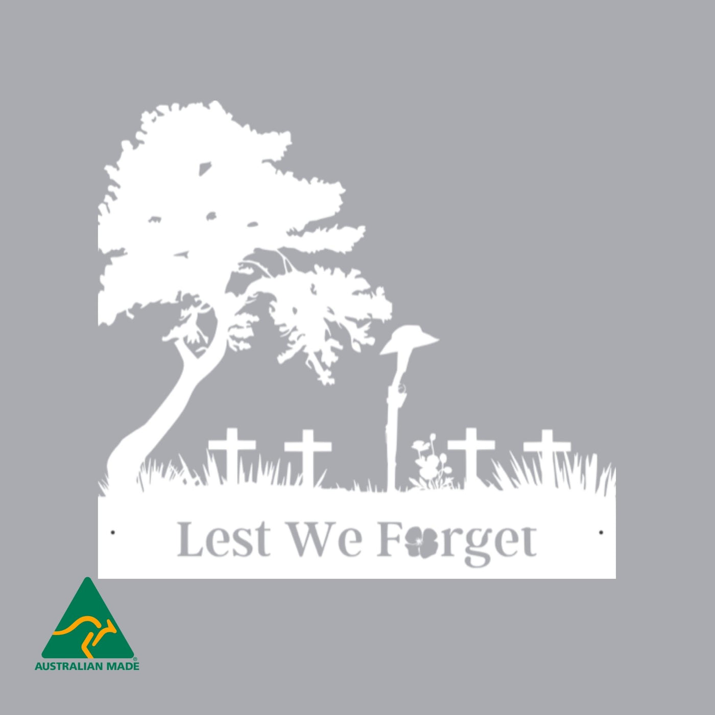 The Hat of an Anzac Metal Wall Art | White Finish