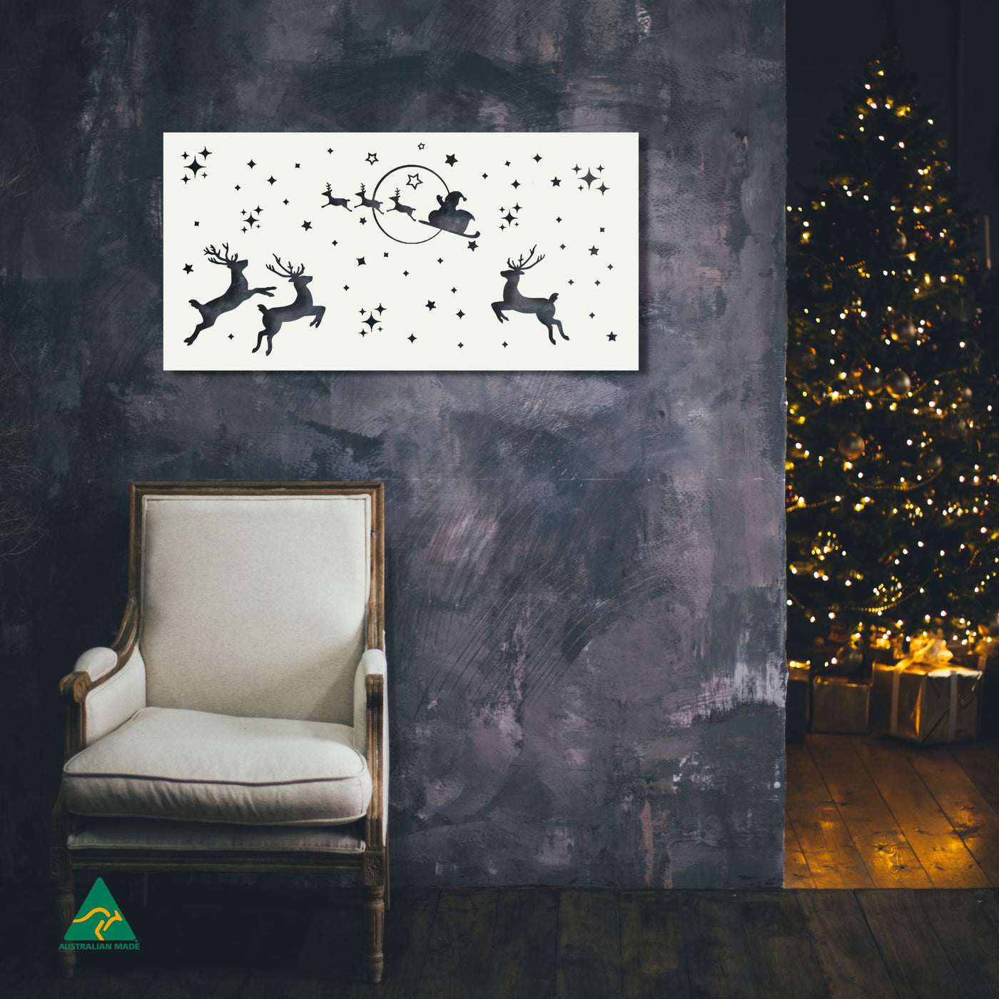 The Magic of Christmas Metal Wall Art Staged Image | White Matt