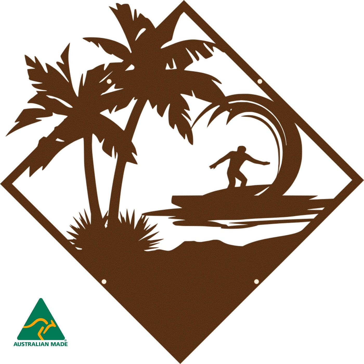 The Perfect Wave Metal Wall Art | Rust Finish