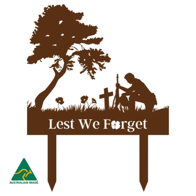 The Resting Anzac Garden Stake | Rust Finish