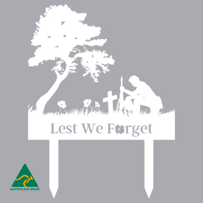 The Resting Anzac Garden Stake | White Finish