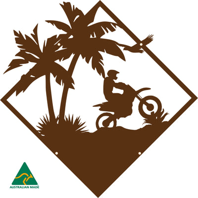 The Riding Track Metal Wall Art | Rust Finish