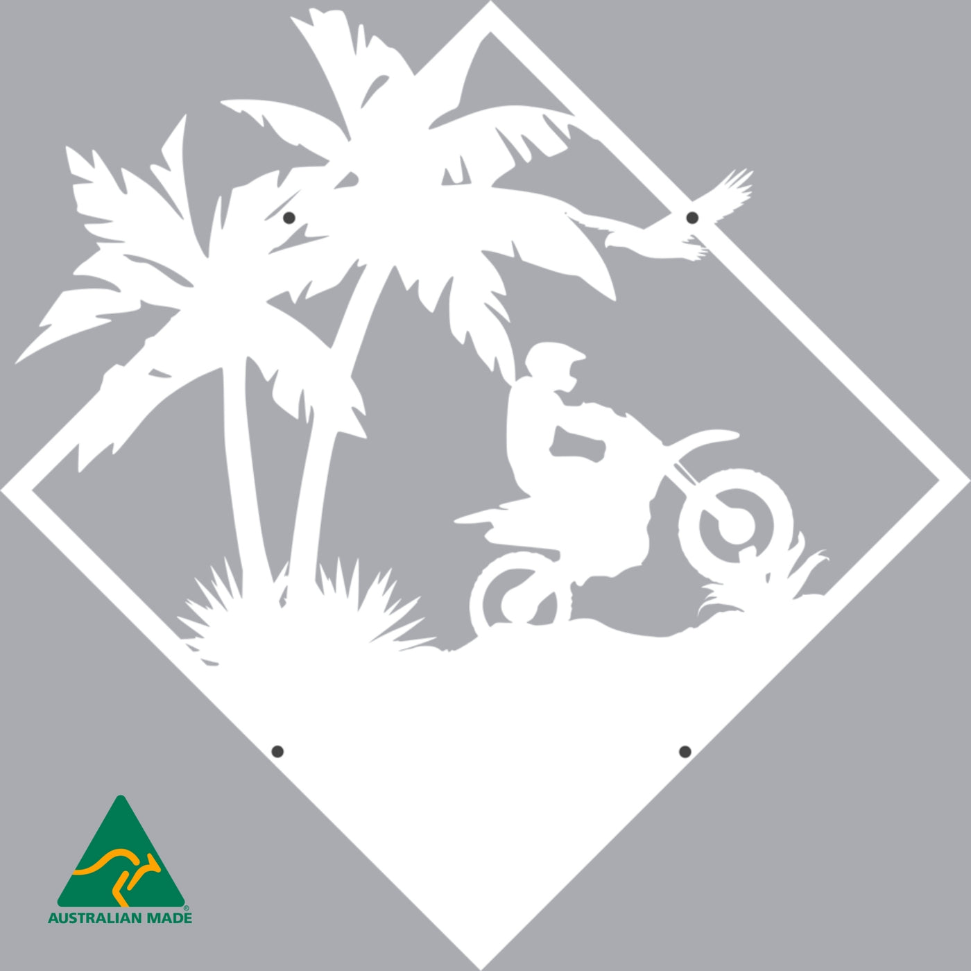 The Riding Track Metal Wall Art | White Finish