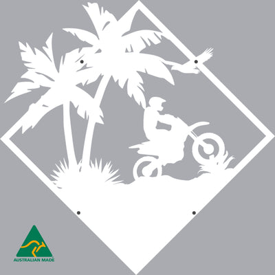 The Riding Track Metal Wall Art | White Finish