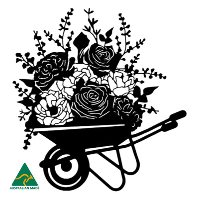 The Wheelbarrow Metal Wall Art | Black Finish