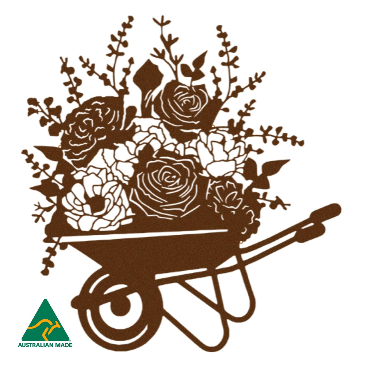 The Wheelbarrow Metal Wall Art | Rust Finish