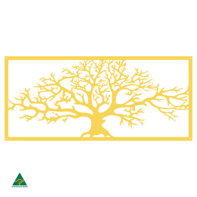 Tree of Life Metal Wall Art | Lemon Yellow Gloss