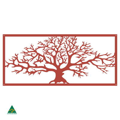 Tree of Life Metal Wall Art | Signal Red Gloss