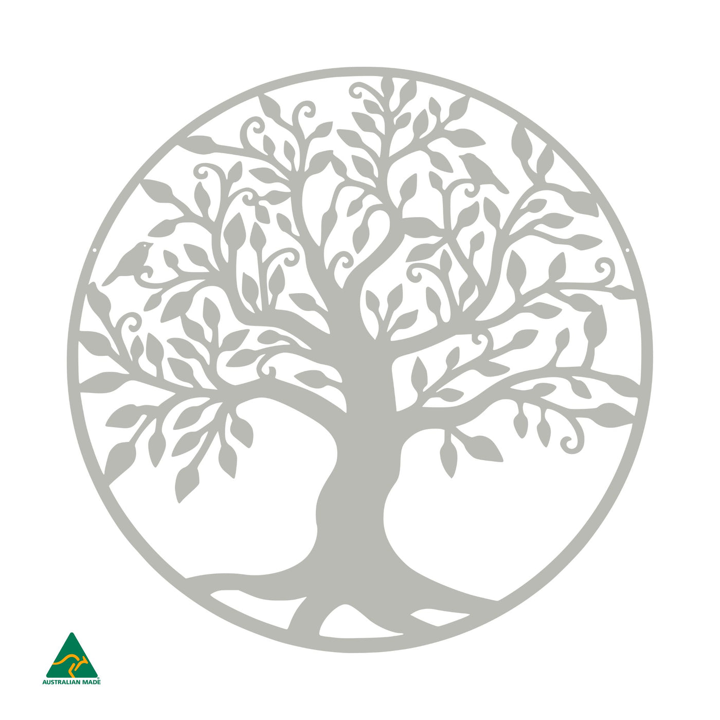 Tree of Life Round Metal Wall Art | Shale Grey Matt