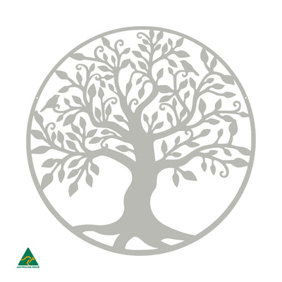 Tree of Life Round Metal Wall Art | Shale Grey Matt