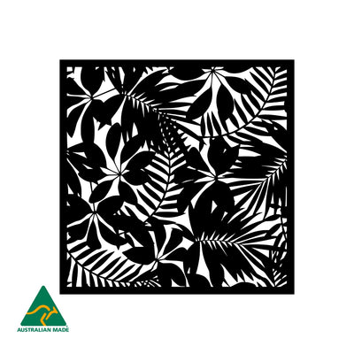 Tropical Landscape Metal Wall Art | Black Finish