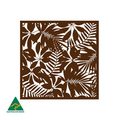Tropical Landscape Metal Wall Art | Rust Finish
