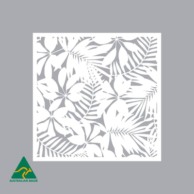 Tropical Landscape Metal Wall Art | White Finish