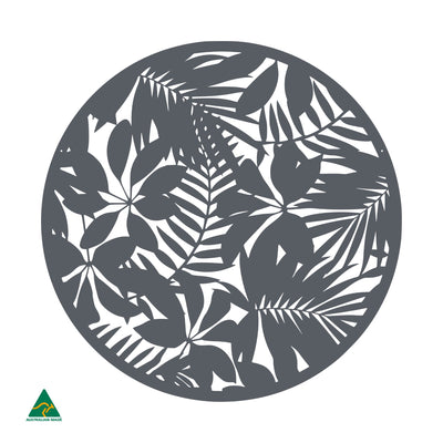 Tropical Landscape Round Metal Wall Art | Ironstone Matt