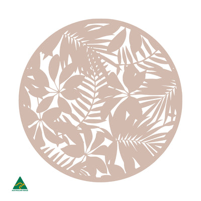 Tropical Landscape Round Metal Wall Art | Pink Sand Matt