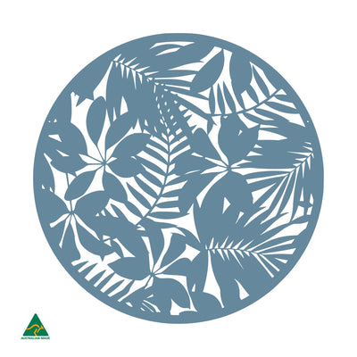 Tropical Landscape Round Metal Wall Art | Wedgewood Satin