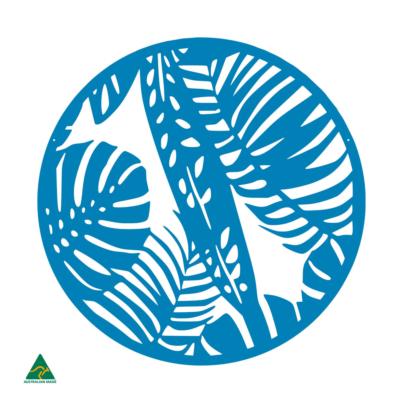 Tropical Rainforest Round Metal Wall Art | Blaze Blue Gloss