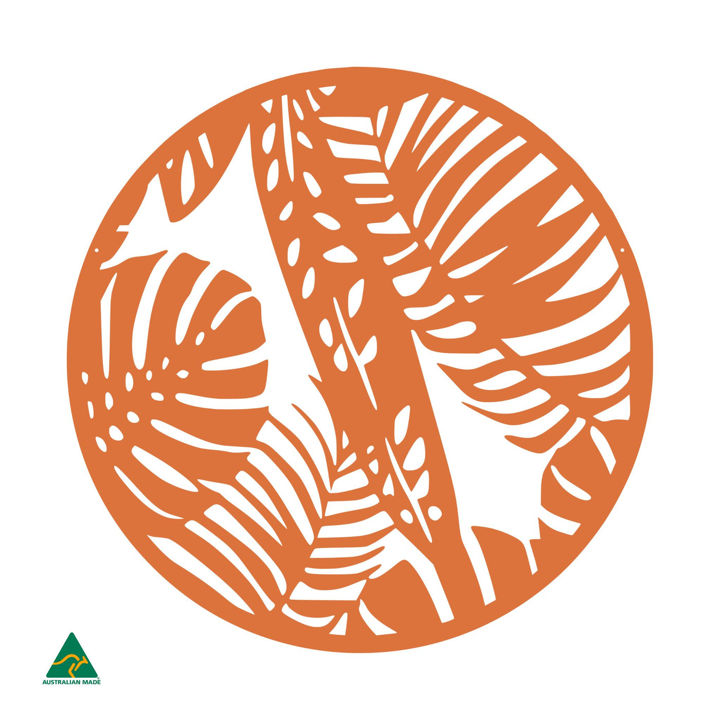 Tropical Rainforest Round Metal Wall Art | Orange X15 Gloss