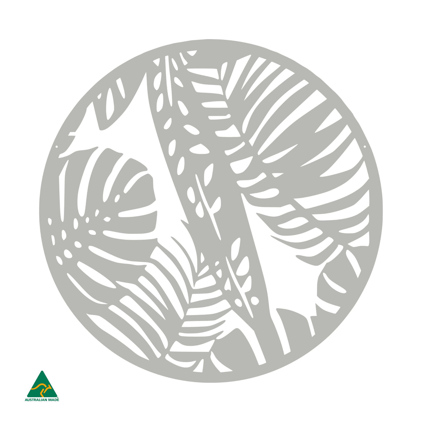 Tropical Rainforest Round Metal Wall Art | Shale Grey Matt