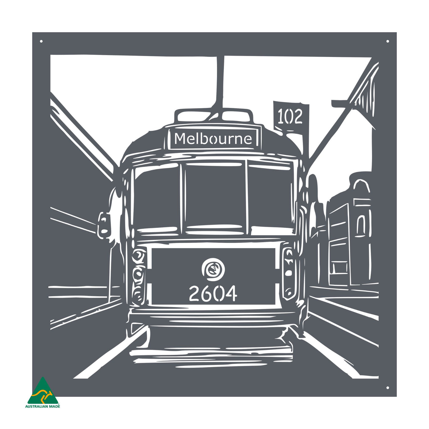 Urban Tram Metal Wall Art | Ironstone Matt