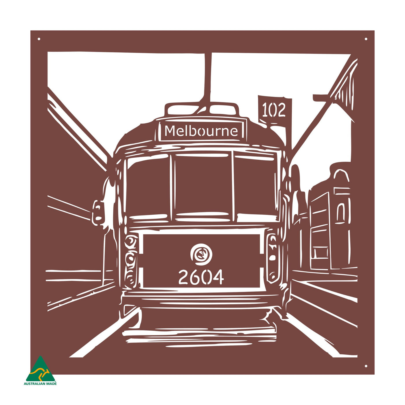 Urban Tram Metal Wall Art | Manor Red Satin