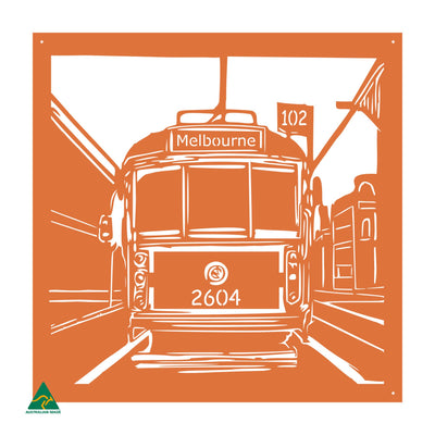 Urban Tram Metal Wall Art | Orange X15 Gloss