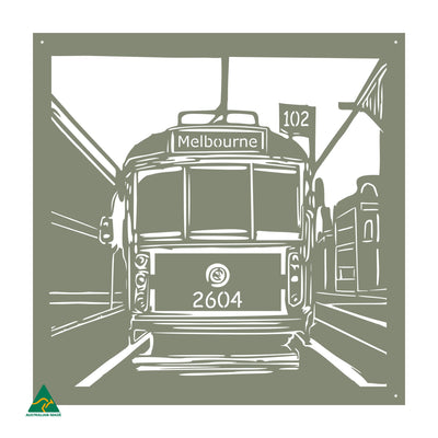 Urban Tram Metal Wall Art | Pale Eucalypt Matt