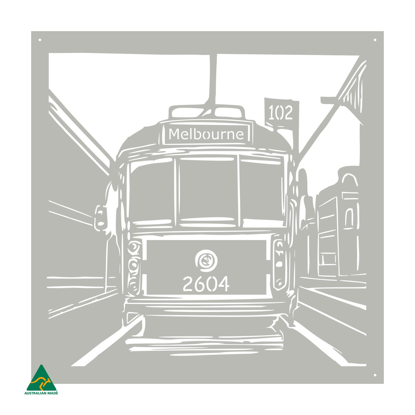 Urban Tram Metal Wall Art | Shale Grey Matt