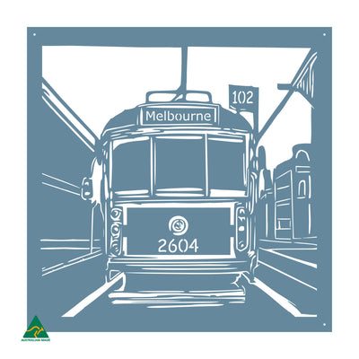 Urban Tram Metal Wall Art | Wedgewood Satin