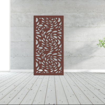 Staged Image | Flowing Droplets Privacy Screen | Rust Patina
