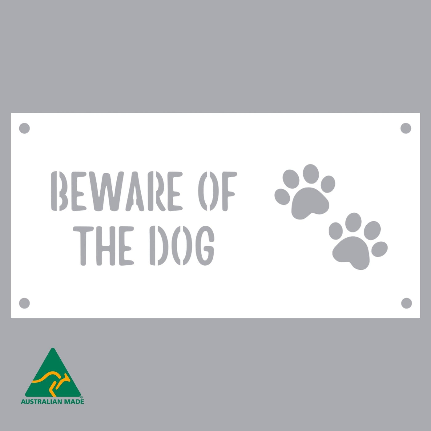 Charlie Beware of the Dog Wall Sign | White Finish