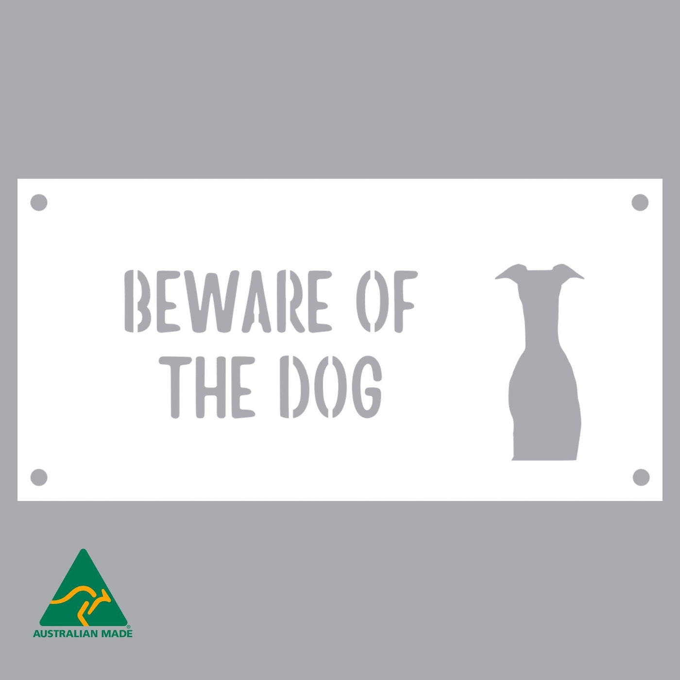 Henry Beware of the Dog Wall Sign | White Finish