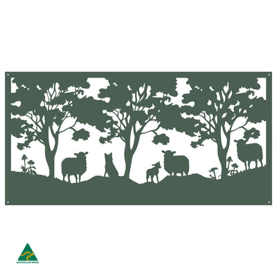 Woolly Business Metal Wall Art | Cottage Green Satin